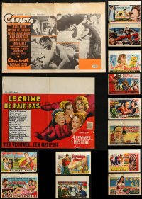 4h0765 LOT OF 24 MOSTLY FORMERLY FOLDED HORIZONTAL BELGIAN POSTERS 1950s-1980s cool movie images!