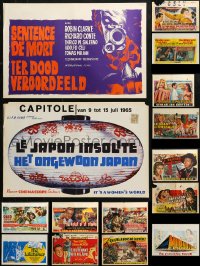 4h0768 LOT OF 23 MOSTLY FORMERLY FOLDED HORIZONTAL BELGIAN POSTERS 1950s-1980s cool movie images!