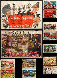 4h0773 LOT OF 21 MOSTLY FORMERLY FOLDED HORIZONTAL BELGIAN POSTERS 1950s-1970s cool movie images!