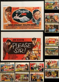 4h0778 LOT OF 19 MOSTLY FORMERLY FOLDED HORIZONTAL BELGIAN POSTERS 1950s-1970s cool movie images!