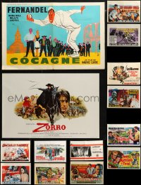 4h0779 LOT OF 18 UNFOLDED AND FORMERLY FOLDED HORIZONTAL BELGIAN POSTERS 1950s-1970s cool movie images!