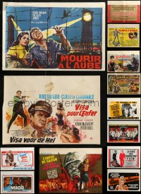 4h0787 LOT OF 15 UNFOLDED AND FORMERLY FOLDED BELGIAN POSTERS 1950s-1970s cool movie images!