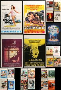 4h0763 LOT OF 25 MOSTLY FORMERLY FOLDED BELGIAN POSTERS 1950s-1980s a variety of movie images!
