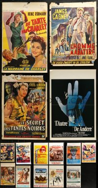 4h0769 LOT OF 23 MOSTLY FORMERLY FOLDED BELGIAN POSTERS 1950s-1970s a variety of movie images!