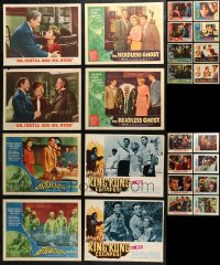 4h0223 LOT OF 34 1940S-60S HORROR/SCI-FI LOBBY CARDS 1940s-1960s a variety of incomplete sets!