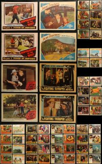 4h0204 LOT OF 68 COWBOY WESTERN LOBBY CARDS 1930s-1950s incomplete sets from several movies!