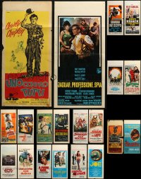 4h0623 LOT OF 24 FORMERLY FOLDED ITALIAN LOCANDINAS 1950s-1970s a variety of cool movie images!