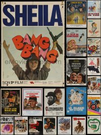 4h0821 LOT OF 25 FORMERLY FOLDED 23X32 FRENCH POSTERS 1960s-1970s images from a variety of movies!