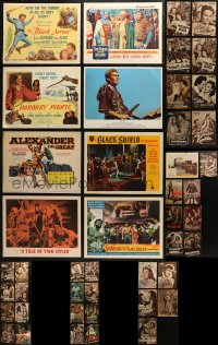 4h0144 LOT OF 61 1940S-80S COSTUME EPIC U.S. LOBBY CARDS AND GERMAN PROGRAMS 1940s-1980s cool!