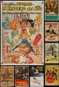 4h0396 LOT OF 10 FOLDED ARGENTINEAN POSTERS 1950s-1980s great images from a variety of movies!