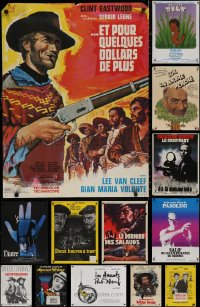 4h0830 LOT OF 16 FORMERLY FOLDED 23X32 FRENCH POSTERS 1960s-1990s a variety of movie images!