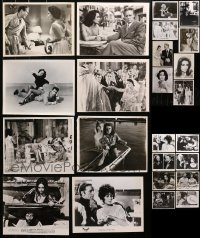 4h0574 LOT OF 28 ELIZABETH TAYLOR 8X10 STILLS AND REPRO PHOTOS 1950s-1980s great movei scenes!