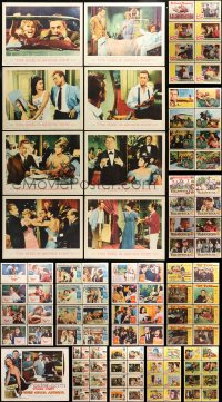 4h0188 LOT OF 105 LOBBY CARDS 1940s-1960s mostly complete sets from a variety of different movies!