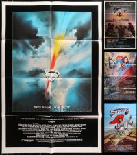 4h0117 LOT OF 4 FOLDED ONE-SHEETS FROM SUPERMAN MOVIES 1970s-1980s great superhero images!
