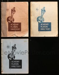4h0952 LOT OF 3 1954 ACADEMY PLAYERS DIRECTORY SOFTCOVER BOOKS 1954 filled with information!