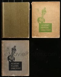 4h0951 LOT OF 3 1955 ACADEMY PLAYERS DIRECTORY SOFTCOVER BOOKS 1955 filled with information!