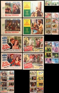 4h0219 LOT OF 42 LOBBY CARDS 1940s-1960s incomplete sets from a variety of different movies!