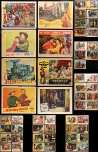 4h0203 LOT OF 69 1940S COWBOY WESTERN LOBBY CARDS 1940s scenes from several different movies!