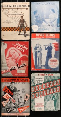 4h0262 LOT OF 6 SHEET MUSIC COVERS 1920s-1950s Just an Old Love Song, Dancing Lady, Flirtation Walk