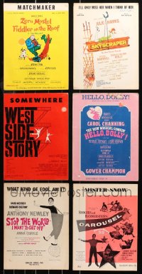 4h0265 LOT OF 6 BROADWAY PLAY SHEET MUSIC 1950s-1960s Fiddler on the Roof, West Side Story & more!
