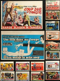4h0770 LOT OF 22 MOSTLY FORMERLY FOLDED HORIZONTAL BELGIAN POSTERS 1950s-1970s cool movie images!