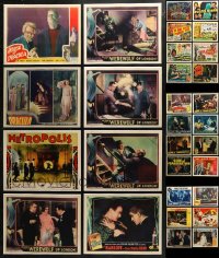 4h0149 LOT OF 38 11X14 REPRODUCTIONS OF CLASSIC HORROR/SCI-FI LOBBY CARDS 1980s the best images!