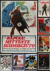 4h0380 LOT OF 9 FOLDED ITALIAN ONE-PANELS 1960s-1980s great images from a variety of movies!