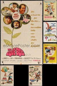 4h0114 LOT OF 6 FOLDED WALT DISNEY ONE-SHEETS 1960s-1970s great images from live action movies!