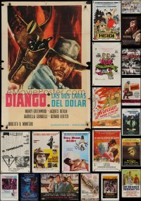 4h0839 LOT OF 21 FORMERLY FOLDED NON-U.S. POSTERS 1960s-1980s a variety of movie images!