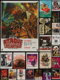 4h0824 LOT OF 22 FORMERLY FOLDED 23X32 FRENCH POSTERS 1960s-1970s images from a variety of movies!