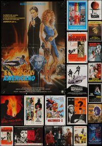 4h0840 LOT OF 20 FORMERLY FOLDED NON-U.S. POSTERS 1950s-1990s a variety of movie images!