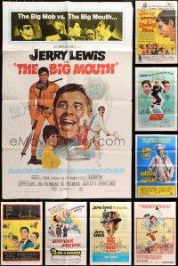 4h0110 LOT OF 9 FOLDED ONE-SHEETS FROM JERRY LEWIS MOVIES 1960s-1980s great images from his movies!