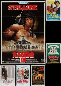 4h0383 LOT OF 6 FOLDED ITALIAN ONE-PANELS 1970s-1980s great images from a variety of movies!