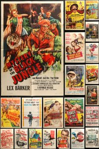 4h0091 LOT OF 25 FOLDED ONE-SHEETS 1950s great images from a variety of different movies!