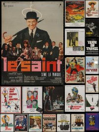 4h0823 LOT OF 23 FORMERLY FOLDED 23X32 FRENCH POSTERS 1960s-1970s images from a variety of movies!