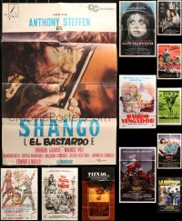 4h0126 LOT OF 13 FOLDED SPANISH LANGUAGE POSTERS 1930s-1960s from a variety of different movies!