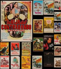 4h0138 LOT OF 22 FOLDED SPANISH LANGUAGE POSTERS 1940s-1990s from a variety of different movies!