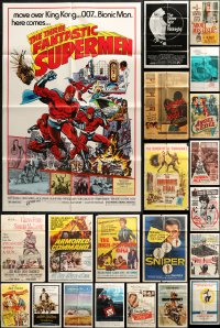 4h0048 LOT OF 74 FOLDED ONE-SHEETS 1940s-1990s great images from a variety of different movies!