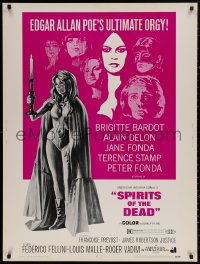 4j0389 SPIRITS OF THE DEAD 30x40 1969 Federico Fellini, Reynold Brown artwork of sexy Jane Fonda!