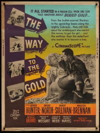 4j0398 WAY TO THE GOLD 30x40 1957 images of Jeffrey Hunter & sexy blonde hell-cat Sheree North!