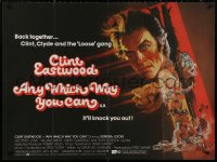 4j0126 ANY WHICH WAY YOU CAN British quad 1980 cool artwork of Clint Eastwood & Clyde by Bob Peak!
