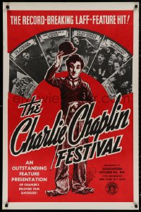 4j0795 CHARLIE CHAPLIN FESTIVAL 1sh R1960s comedy shorts, everybody thought he was a tramp!