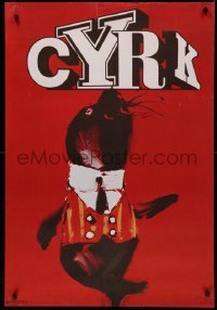 4j0563 CYRK 26x38 Polish commercial poster 1979 artwork of seal in a suit by Waldemar Swierzy!