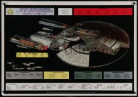 4j0551 STAR TREK: THE NEXT GENERATION 28x39 German commercial poster 1994 diagram of the Enterprise!