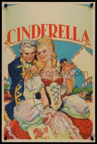 4j0508 CINDERELLA stage play English double crown 1930s art of her & the prince, art of dancers!