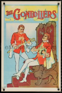 4j0510 GONDOLIERS stage play English double crown 1910s Marco & Giuseppe clean King's sword & crown!