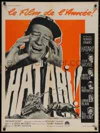 4j0109 HATARI French 24x32 1962 Howard Hawks, great images of John Wayne in Africa!