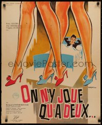 4j0113 ONLY TWO CAN PLAY French 24x29 1964 different Marty art of Peter Sellers in bed & sexy legs!