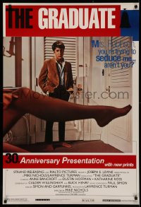 4j0879 GRADUATE 1sh R1998 Micke Nichols, classic image of Dustin Hoffman staring at sexy leg!