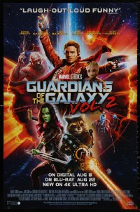 4j0527 GUARDIANS OF THE GALAXY VOL. 2 26x40 video poster 2017 Chris Pratt, Saldana, cast image!
